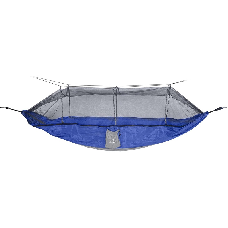 Stansport Packable Nylon Hammock With Mosquito Netting - Blue - 102 Length X 54 Width - Camping Outdoors