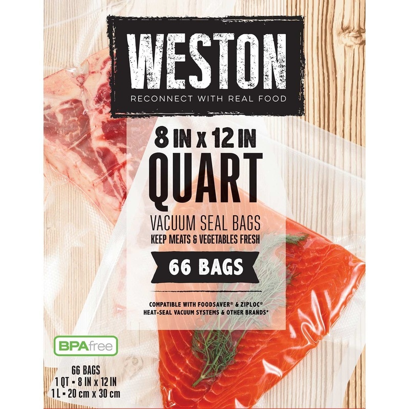 Weston Vac Sealer Bags 8 x 12 (Quart) 66 count