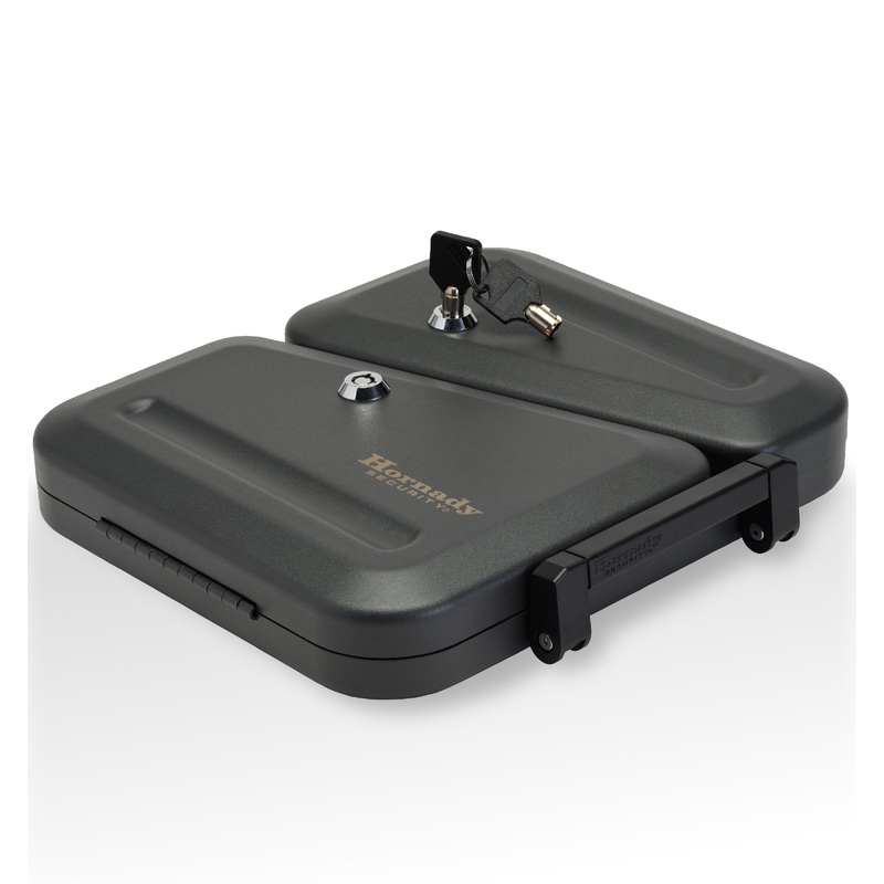 Hornady Dual-Lid Gun Lock Box - 2 Compartment Portable Lock Box