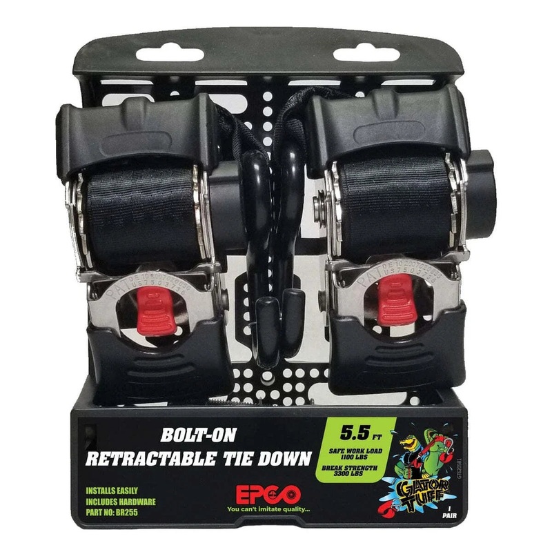 Gator Tuff Bolt-On Retractable Tie-Down 2 x 5.5' Pair #BR255