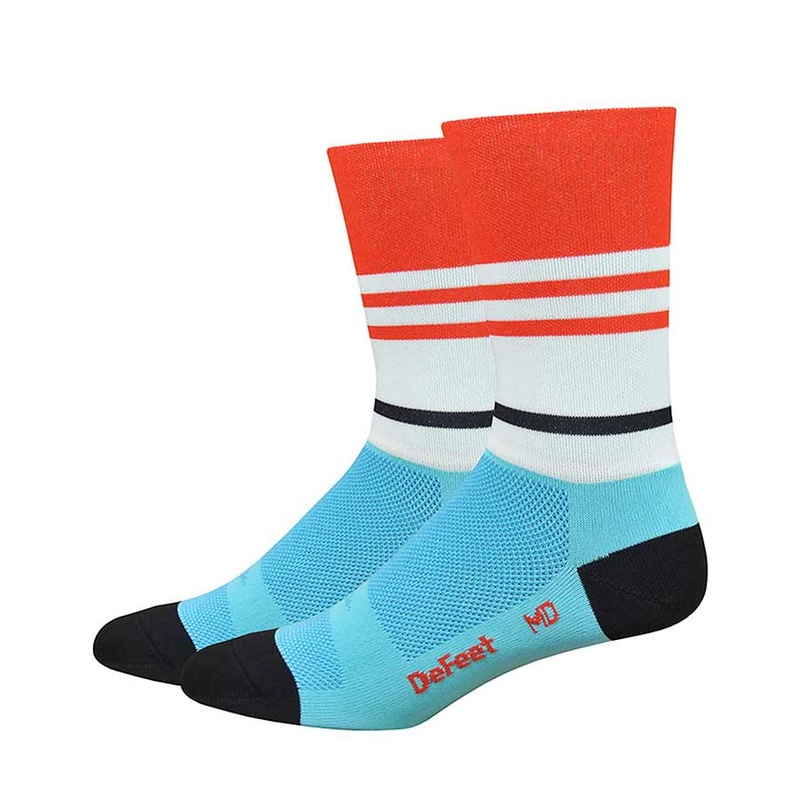 DeFeet Aireator 6 Socks|Light Blue/Poinciana|L|M