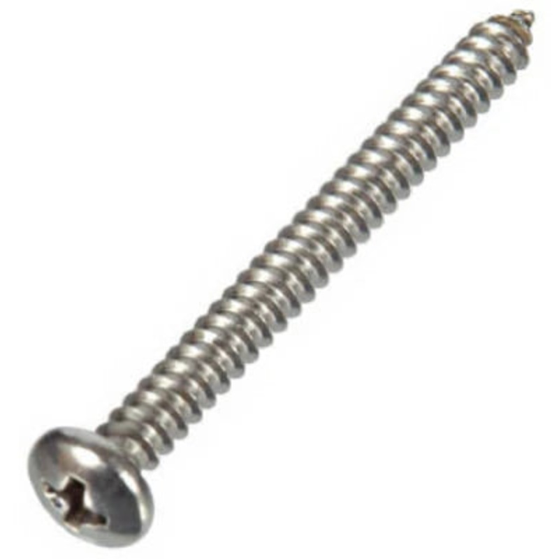 Hillman Stainless Steel Sheet Metal Screws No. 14 X 1  Pan Head - 100 Pack